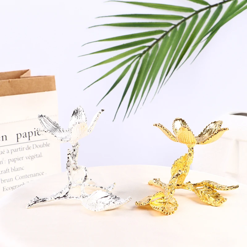 Crystal Ball Base Gold Sliver Tree Leaf Shape Metal Holder Sphere Stone Support Display Stand Photography Props Handicraft Decor