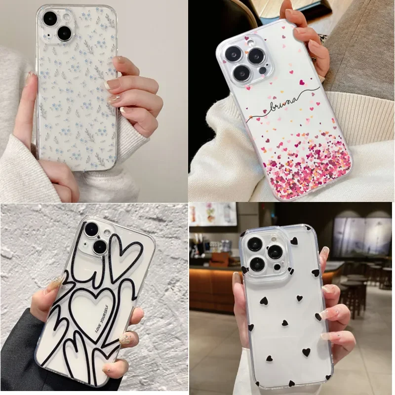 Case for Infinix Note 30 Pro GT 10 Hot 30 Play 40 Pro 30i Tecno Spark 10 20 Pro POVA 5 CAMON 20 30 Heart Flower Daisy Soft Cover