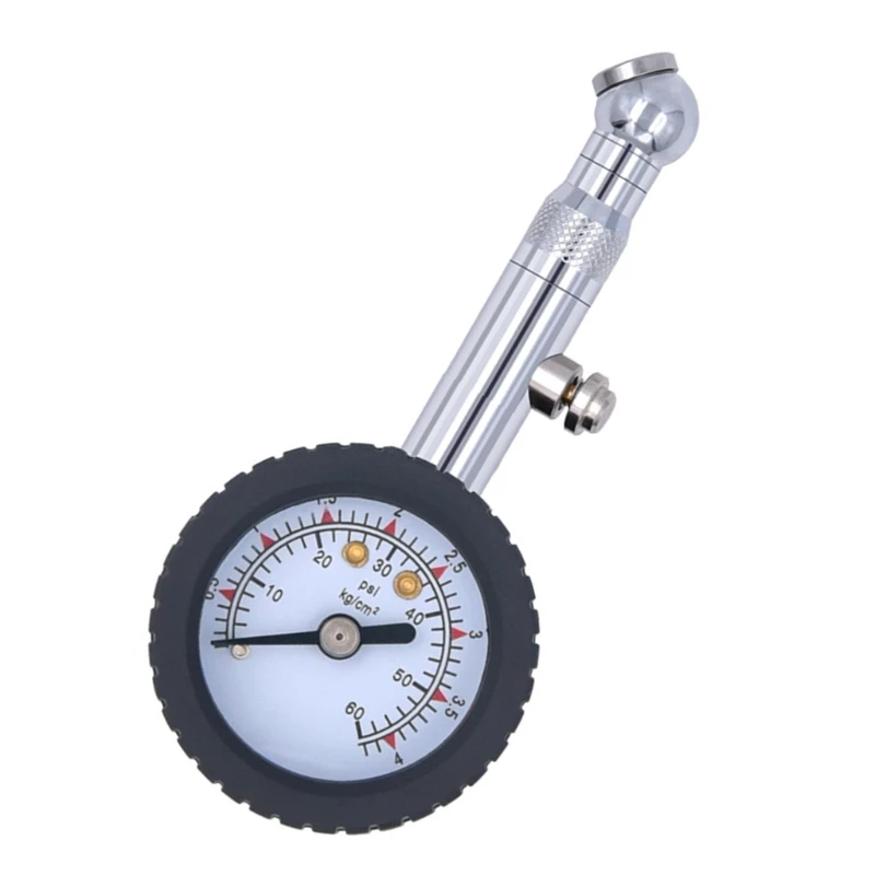 60psi/100psi Air Pressure Gauge Tire Pressure Gauge Large Dial Tyre Pressure Checker Easy to Read with Rubber Housing