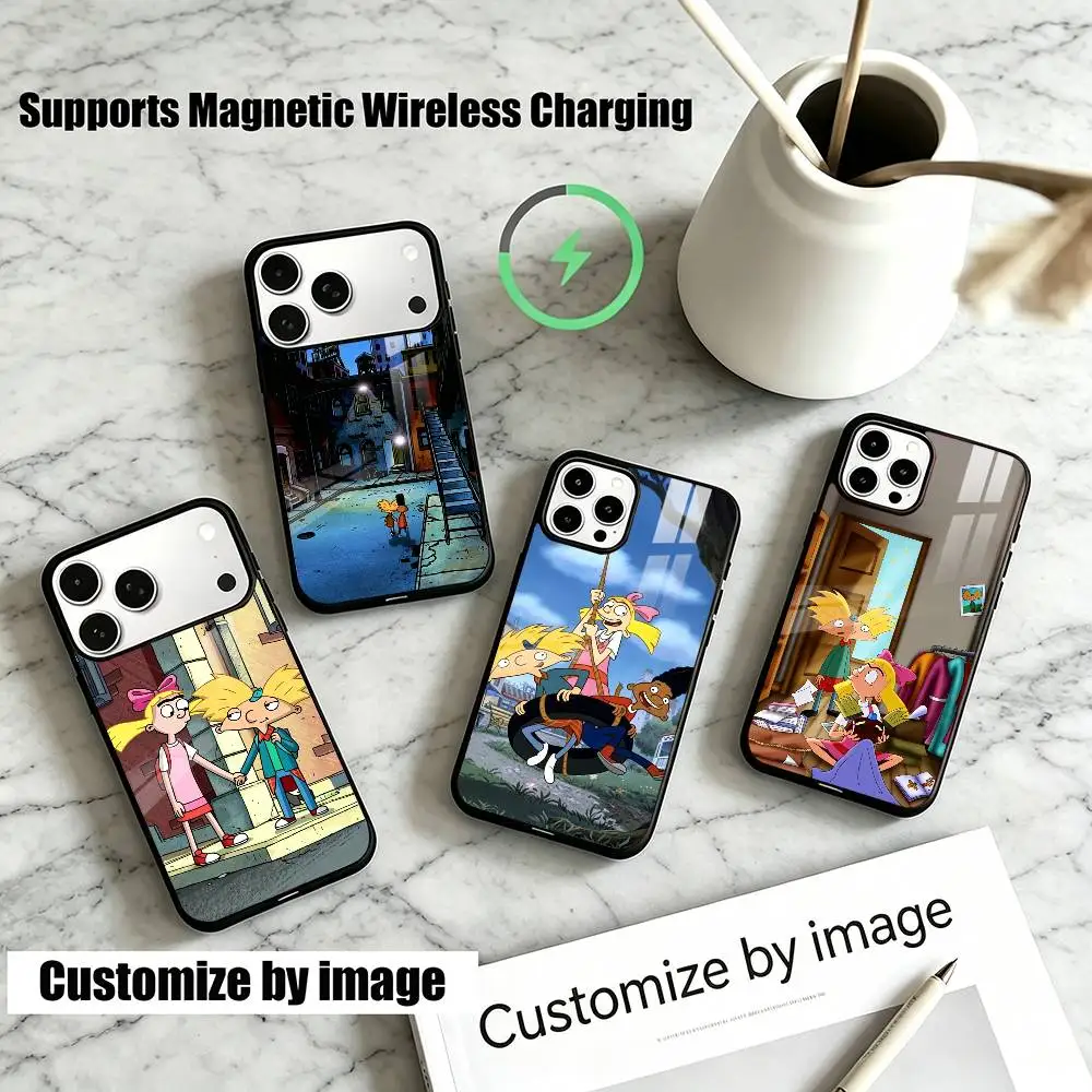Cartoon Hey A-Arnolds  Phone Case For iPhone18,17,16,15,14,13Plus,Pro Allows magnetic wireless charging