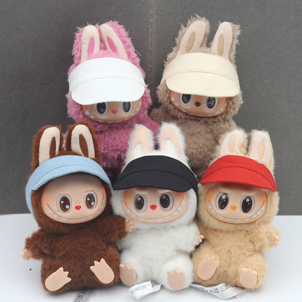 Geschikt voor 17 cm Labubu veelkleurige mini-hoed Ropa-pop-outfit - klassieke stijl baseballpet bijpassende kleding en schoenen voor poppen