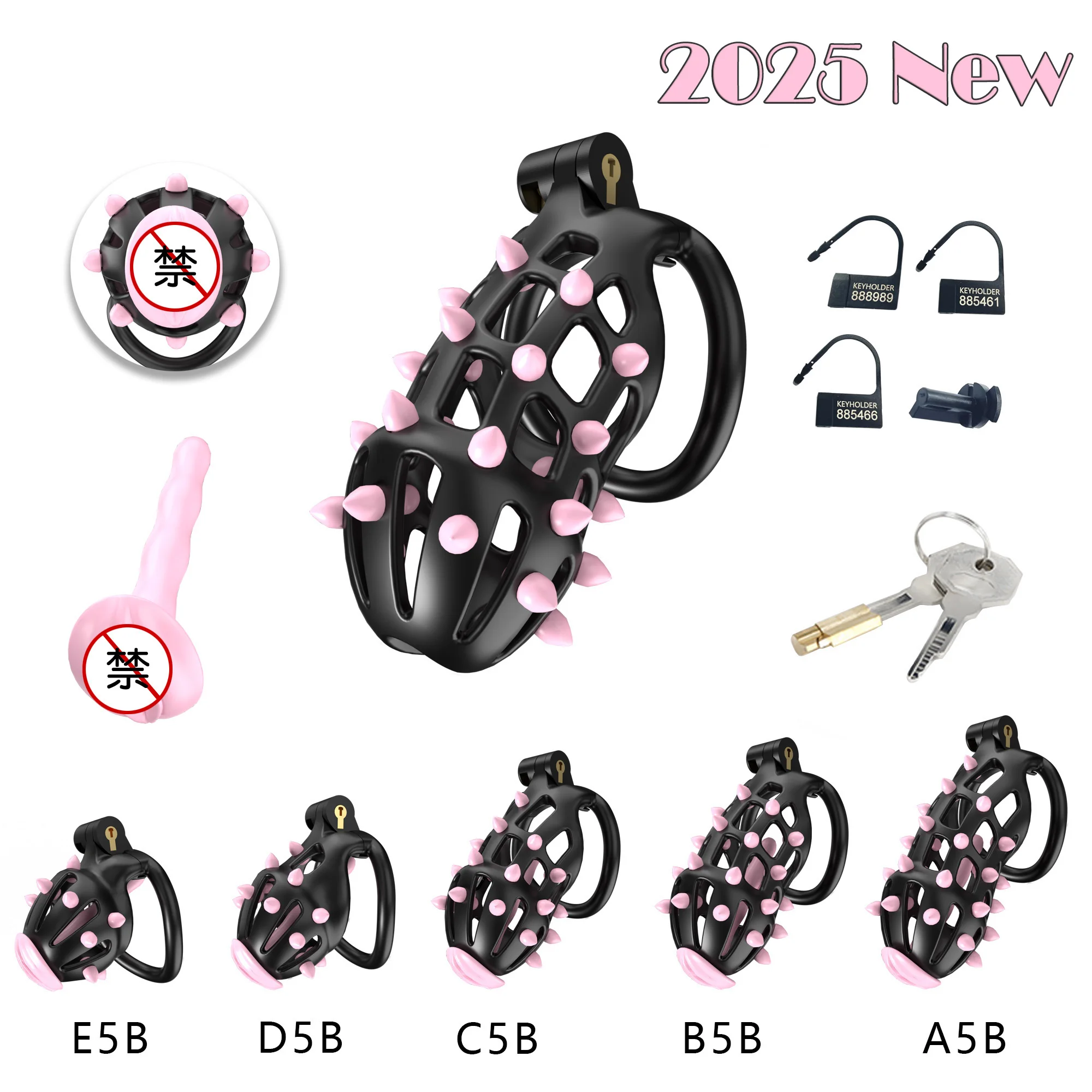 

Bdsm Toys Soft Spike Chastity Cage Anti Cheating Chastity Device정조대Male Cock Cage & 5 Sizes Penis Ring Male Sex Toys Adult Games