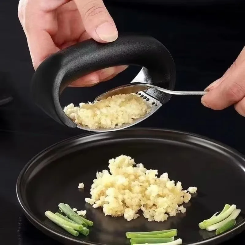 1-6Pcs Stainless Steel Washable Garlic Press, Thickened Garlic Clip, Household Garlic Puree Grinder, Garlic Mortar, Kitchen Tool