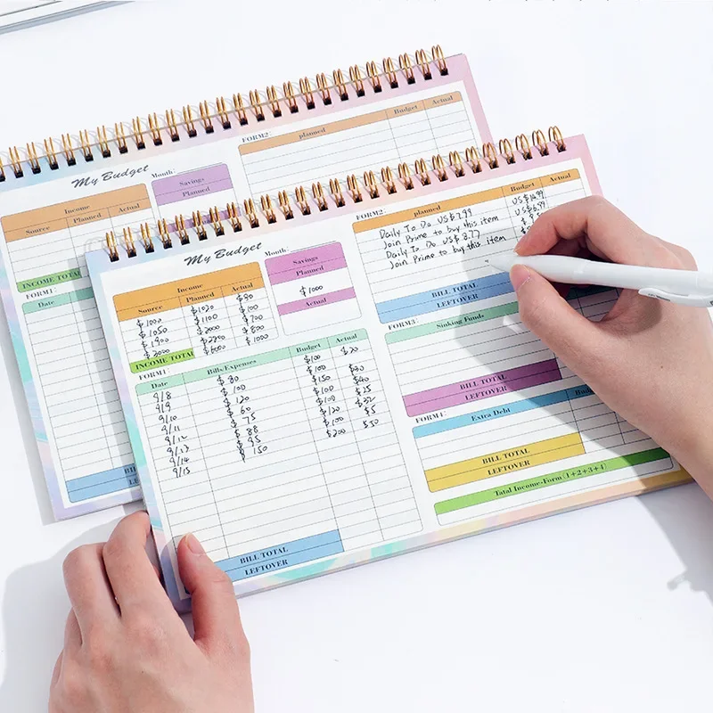 Bloc-notes avec suivi d\'exroutage, B5, budget, licence, évaluation financière mensuelle, carnet d\'images, argent, nouveau, 50 feuilles