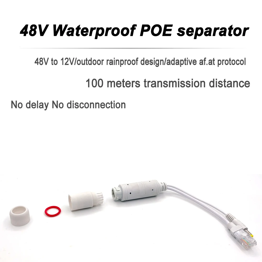 48V To 12V POE Spliter Rj45 Waterprrof Video And Power Adapter Cable Supply Module Injector Extender for IP Camera Splitter Net