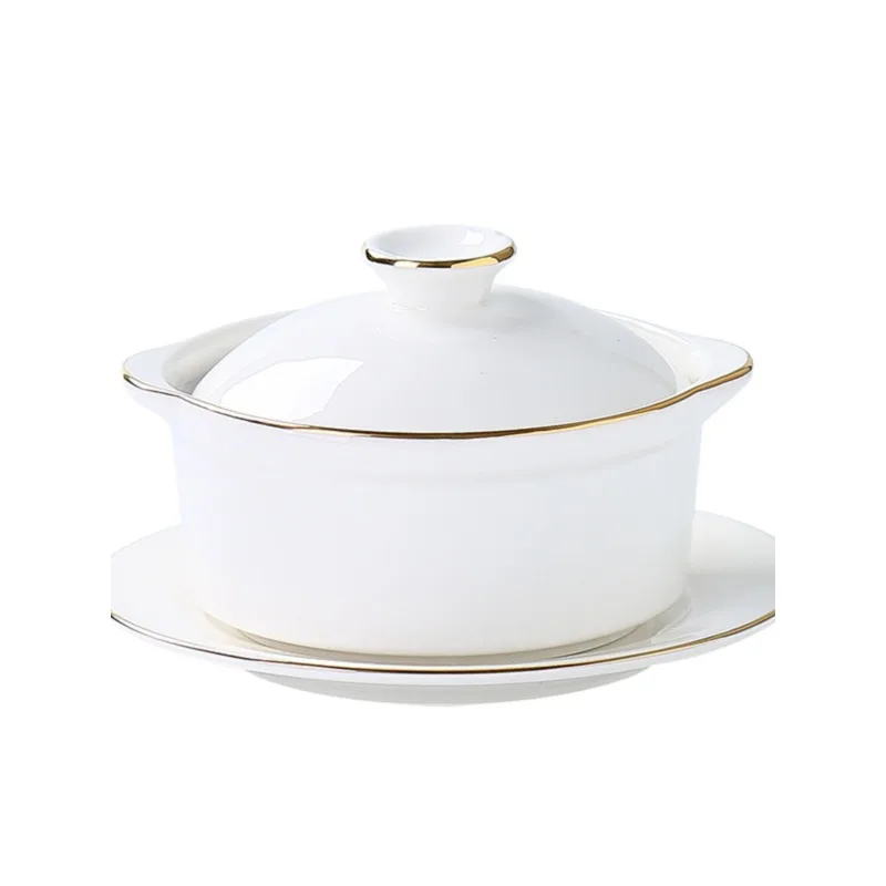 

soup with lid Binaural soup cup Dessert stew bowl Hotel creative stew cup Bird's nest cup Double skin milk bowl