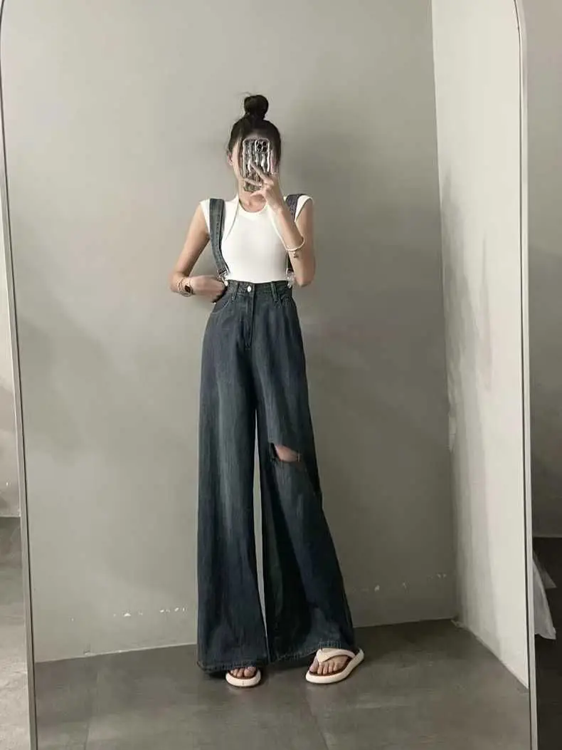 

Женская одежда Асимметричная индивидуальная богемная одежда с кисточками на шнурке Черно-серые штаны Femme Эстетический гламур Популярный облегающий крой Fly