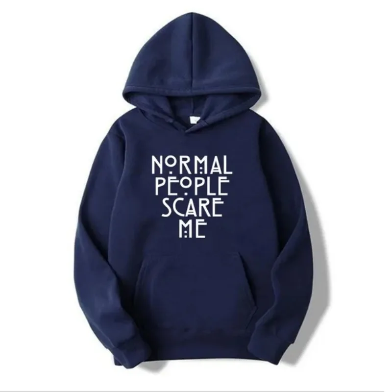 2023 Winter Fashion American Horror Story Normal People Scare Me Hoodie  Men Women Long Sleeve Polyester Sweatshirt Tops