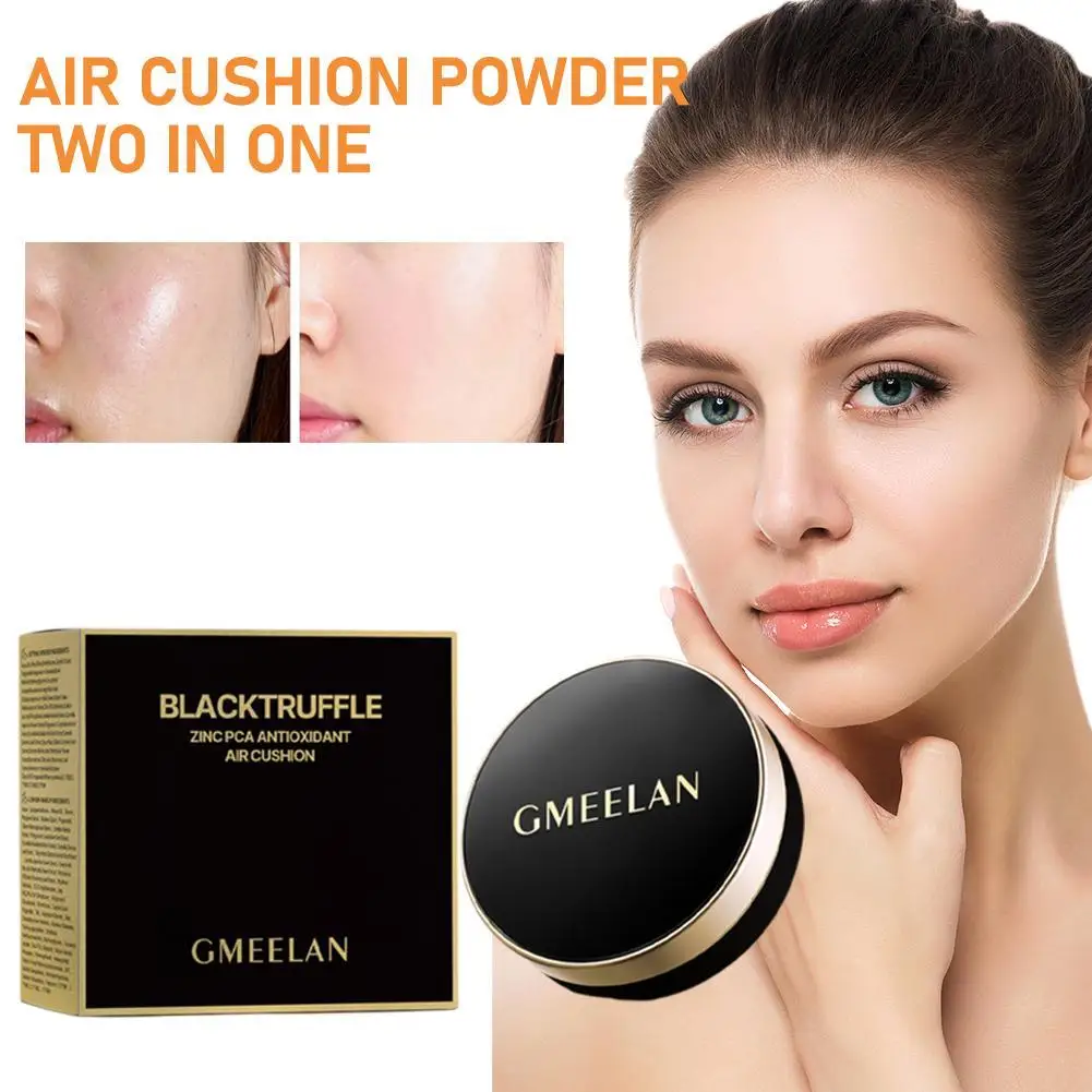 Black Truffle 2-in-1 Double Cushion Foundation Powder Foundation Waterproof Matte High Cover Concealer Korea Makeup Cosmetics