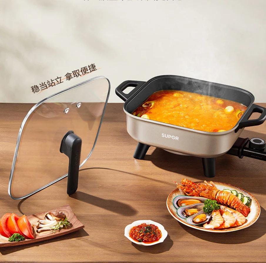 Supor electric hot pot multi-functional integrated mandarin duck heating widening and deepening household electric cooking pot