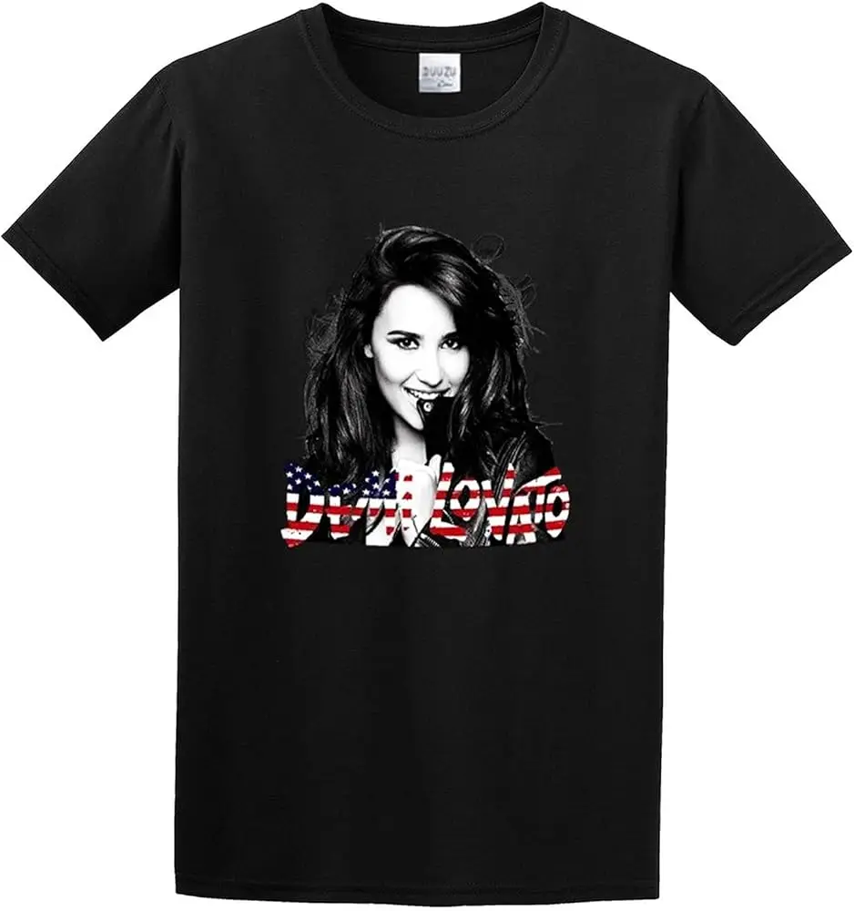 Demi Lovato Mens T-Shirt Unisex Graphic Black Tee Shirt Cotton Luxury brand vintage oversized