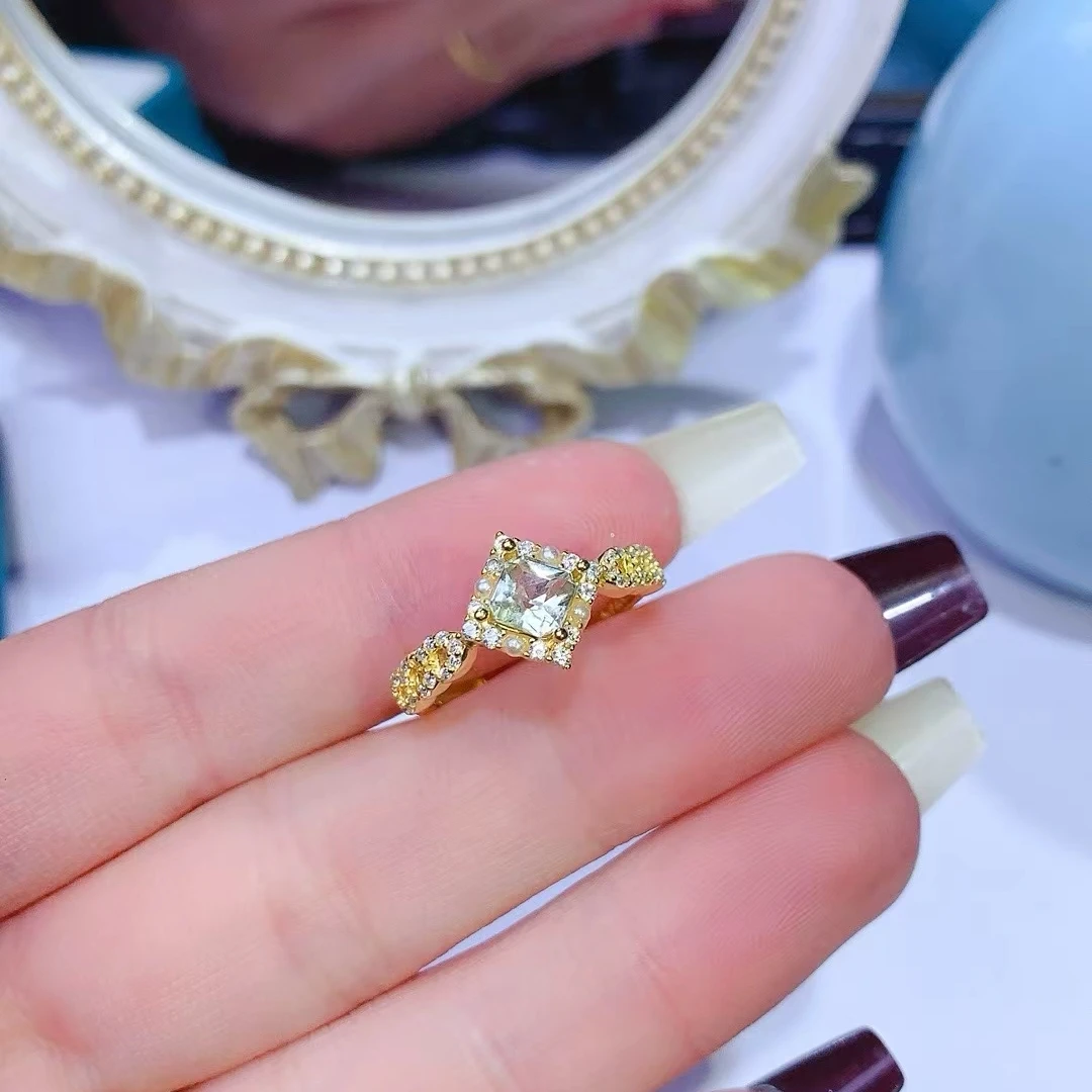 KJJEAXCMY High quality Natural Tourmaline Ring S925 Silver Inlaid Simple Women's Jewelry Support testing Birthday present