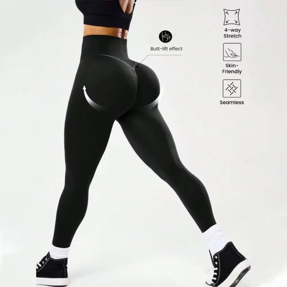 Cross Waist Yoga Trousers Booty Lifting Stretch Sports Leggings High Waist Naked Feeling Quick Dry Tights Pilates Sports Bottoms