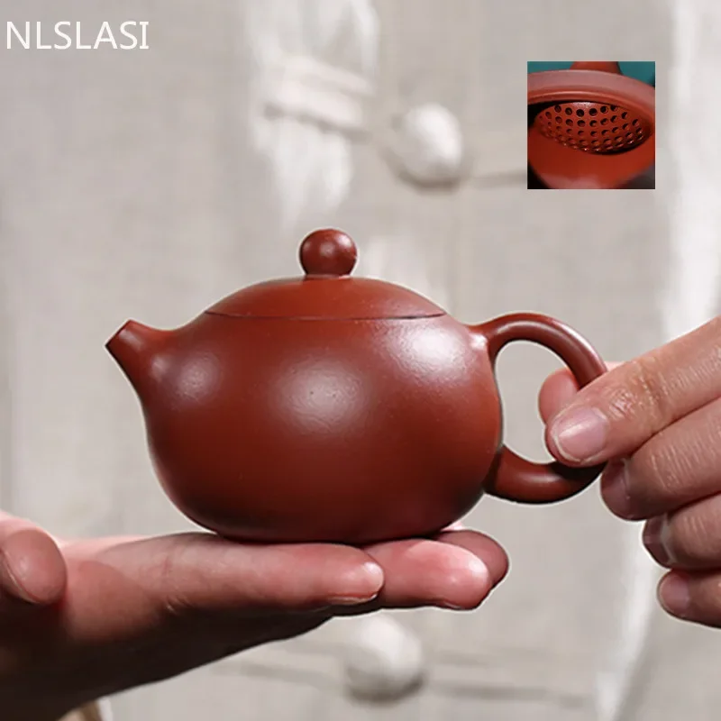 90ml  Yixing Purple Clay Teapots Authentic Dahongpao Xishi Tea Pot Ball Hole Filter Kettle Handmade Boutique Zisha Tea Set