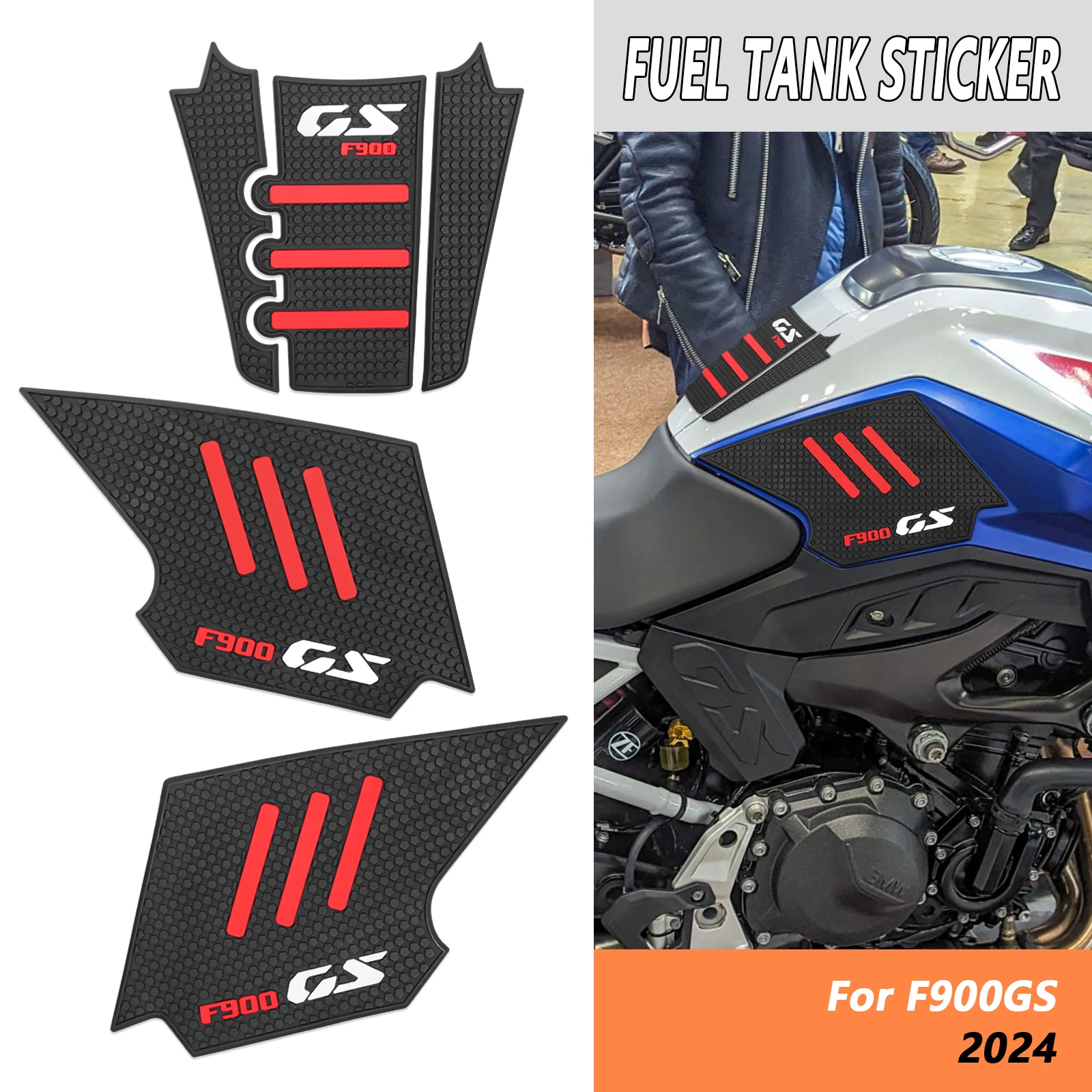 

F 900 GS новые накладки на бак мотоцикла, аксессуары, резиновая противоскользящая накладка на бак для BMW F900GS F900 2024, защитные наклейки на топливный бак