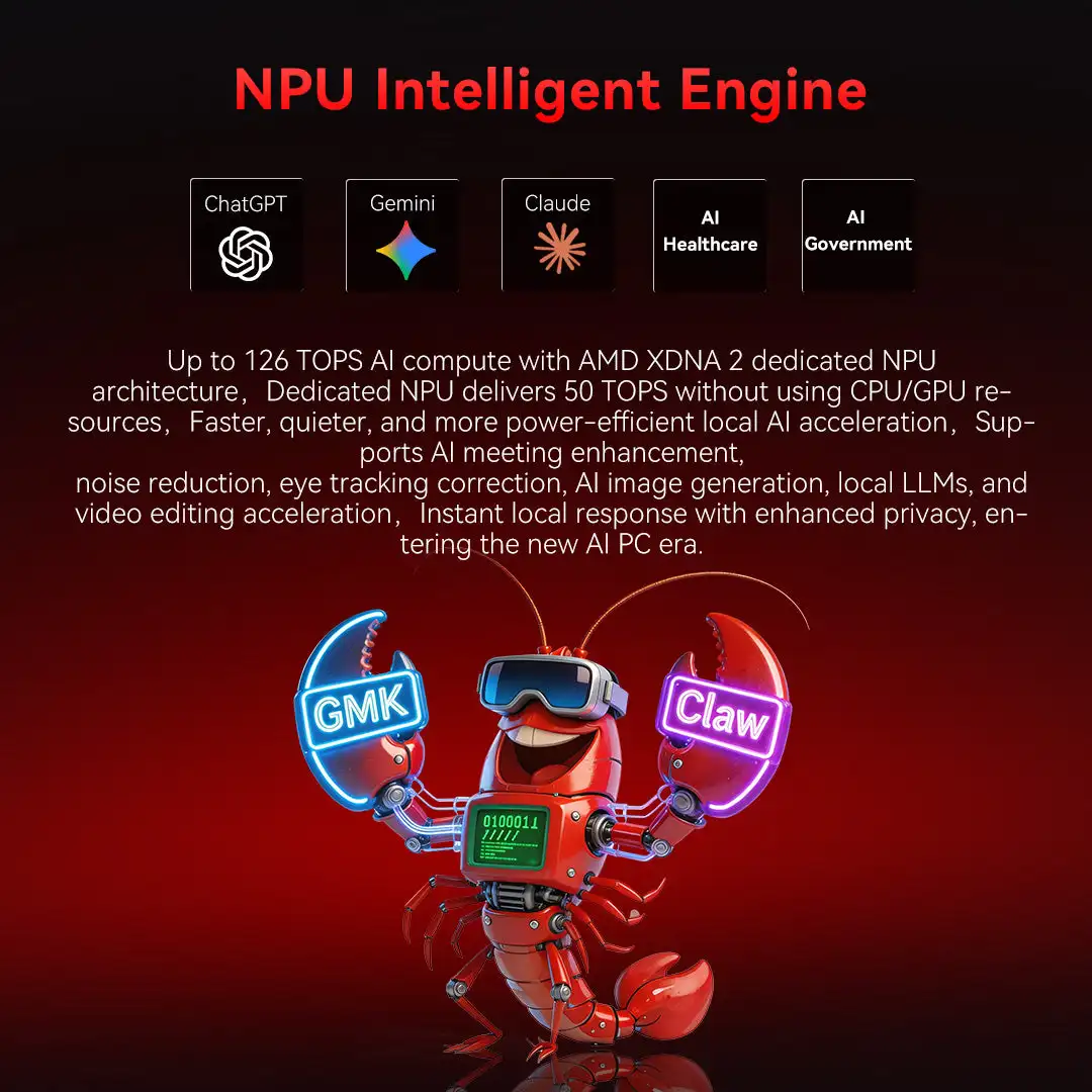 GMKtec EVO-X3 AI Mini PC AMD Ryzen AI Max+ 395 Radeon 8060S GPU LPDDR5X RAM Windows 11 Pro WiFi 7 BT5.4 Gaming Computer