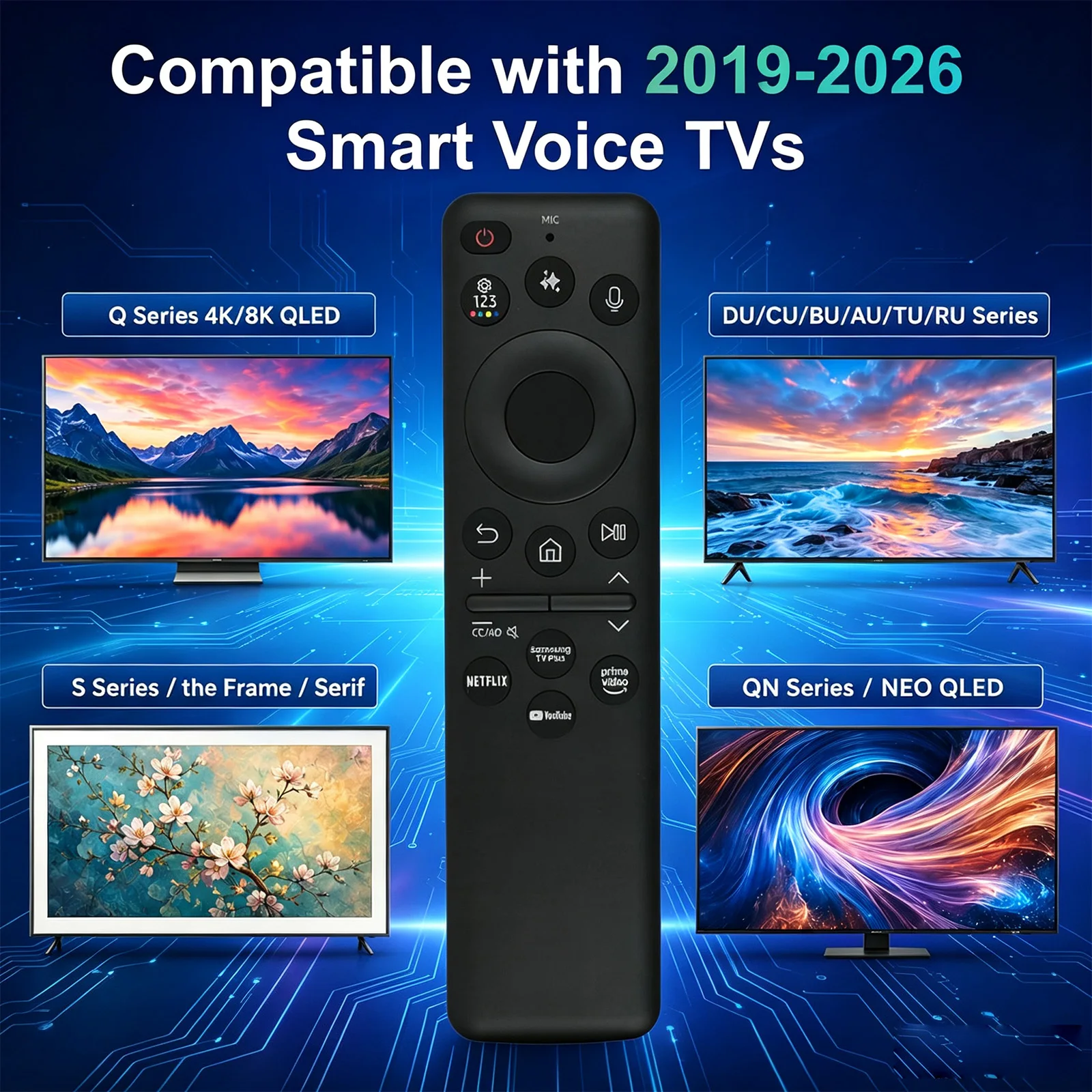 BN59-01480A/Plus Solar AI Voice Remote Control For Samsung Smart TV 2021-2026 QLED 4K 8K Frame TV USB-C Charge