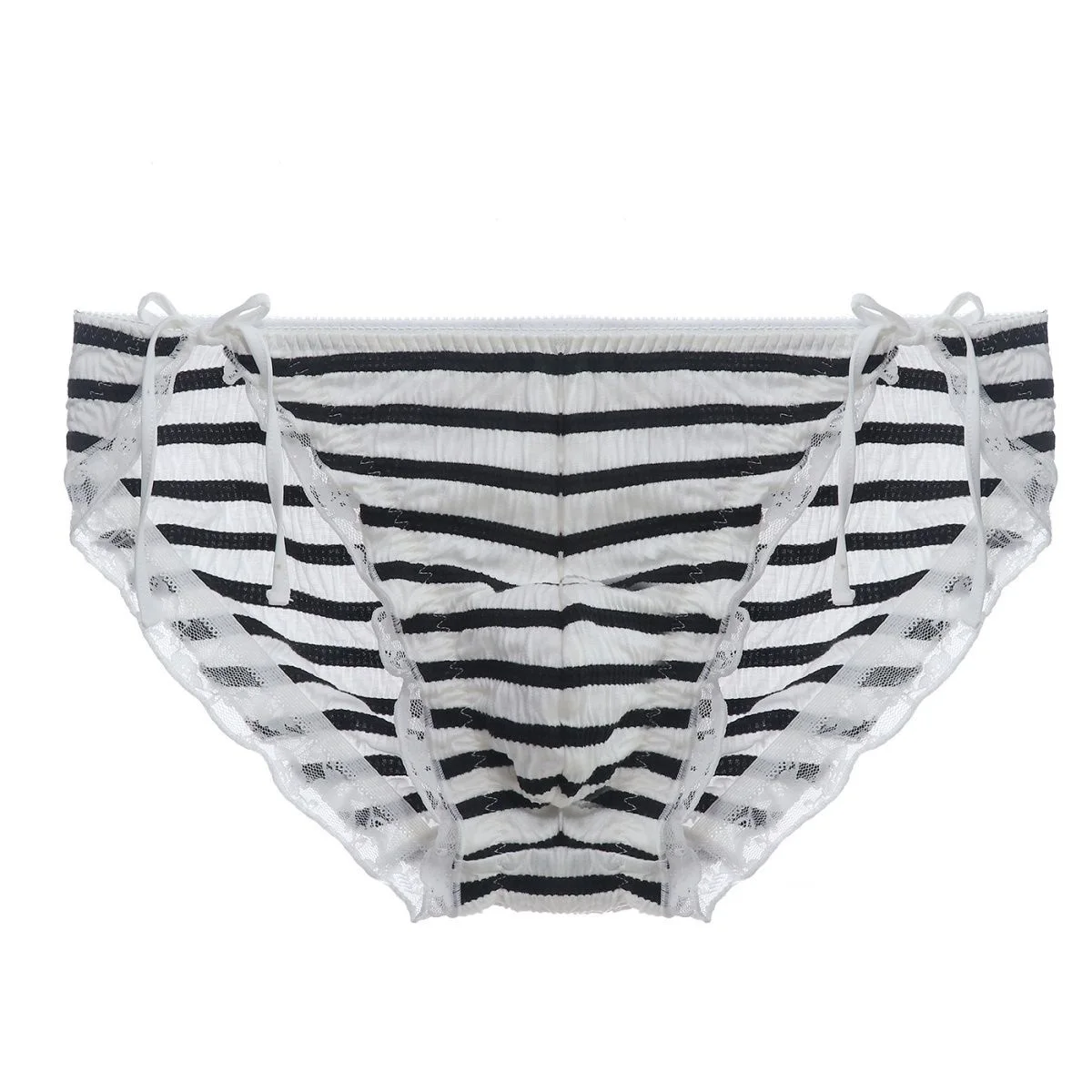 

Man's Stripes Design Cotton Panties Briefs Bondage Designer Live Show Dance Costumes