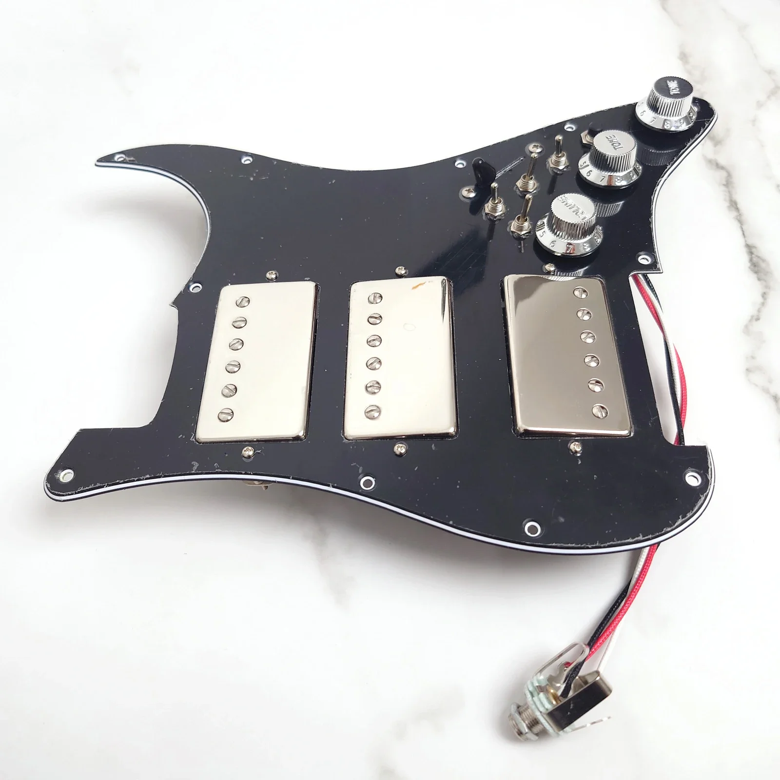 HHH Guitar Prewired Loaded Pickguard with Coil Splitting Ainico 5 Humbucker Pickups Set for ST Guitar Electric Guitars