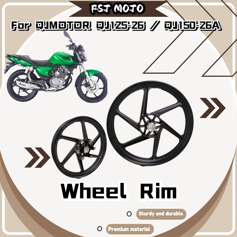 For QJMOTOR QJ125‑26A QJ150‑26 17Inch High‑Hardness Alloy Wheel Rim Disc‑Brake Hub Light‑Weight Mod Spare Parts