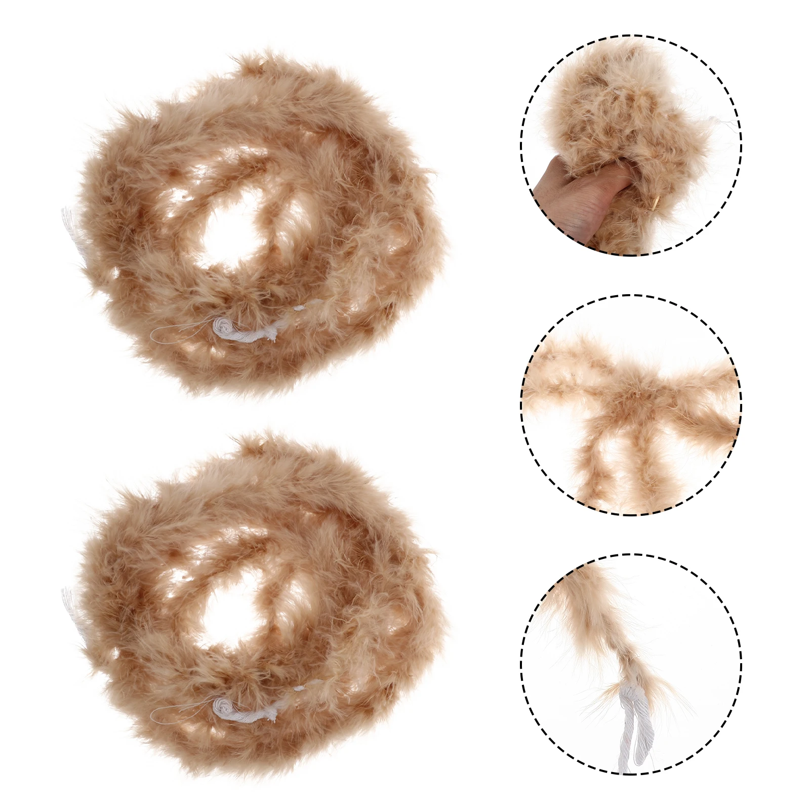 

2 Pcs Green Turkey Plume Boa Home Supplies Wedding Party Decoration DIY Craft Clothing Accessories Scarf Cosplay Fancy