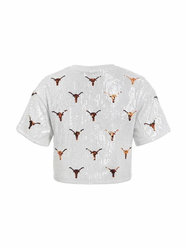 Summer New Fashion Sequined Women Short Sleeved T-shirt Casual Loose Female Round Neck Short Tops