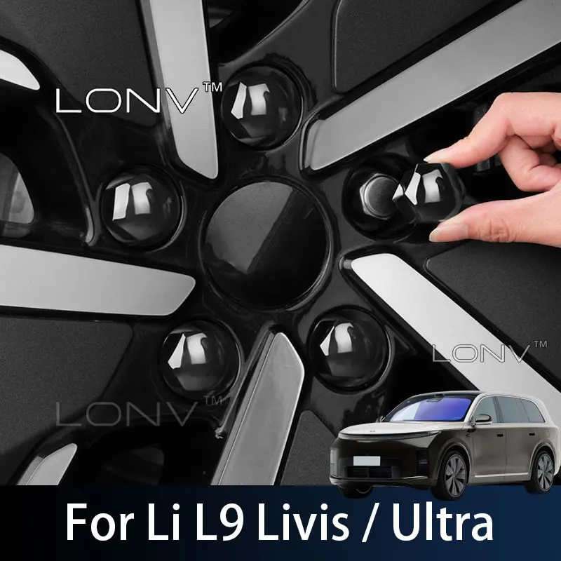 For Li L9 Livis / Ultra 2026 2027 Car Wheel Protection Cover Nut Cover Rust Proof Car Screw Cover Bolt Decorative Accessories