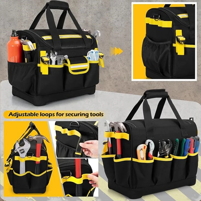 Electrician Tool Bag Professional Carpentry Complete Set Toolkit Portable Repair Kit Multiple Pockets Oxford Storage Tools Bags