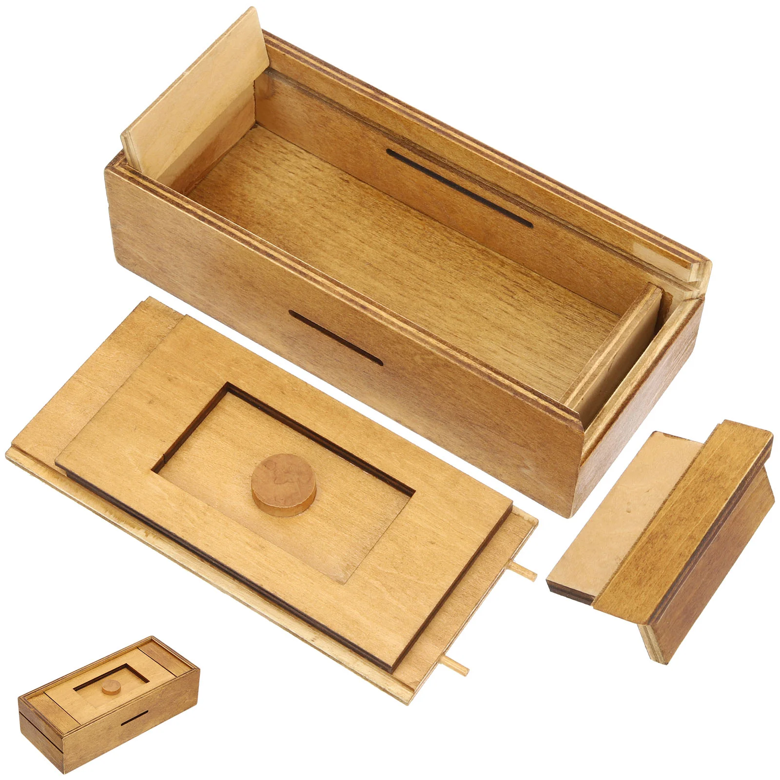 

Wooden Box Puzzle For Kids Children Cognitive Puzzle For Kids Plaything with Concealed Compartment