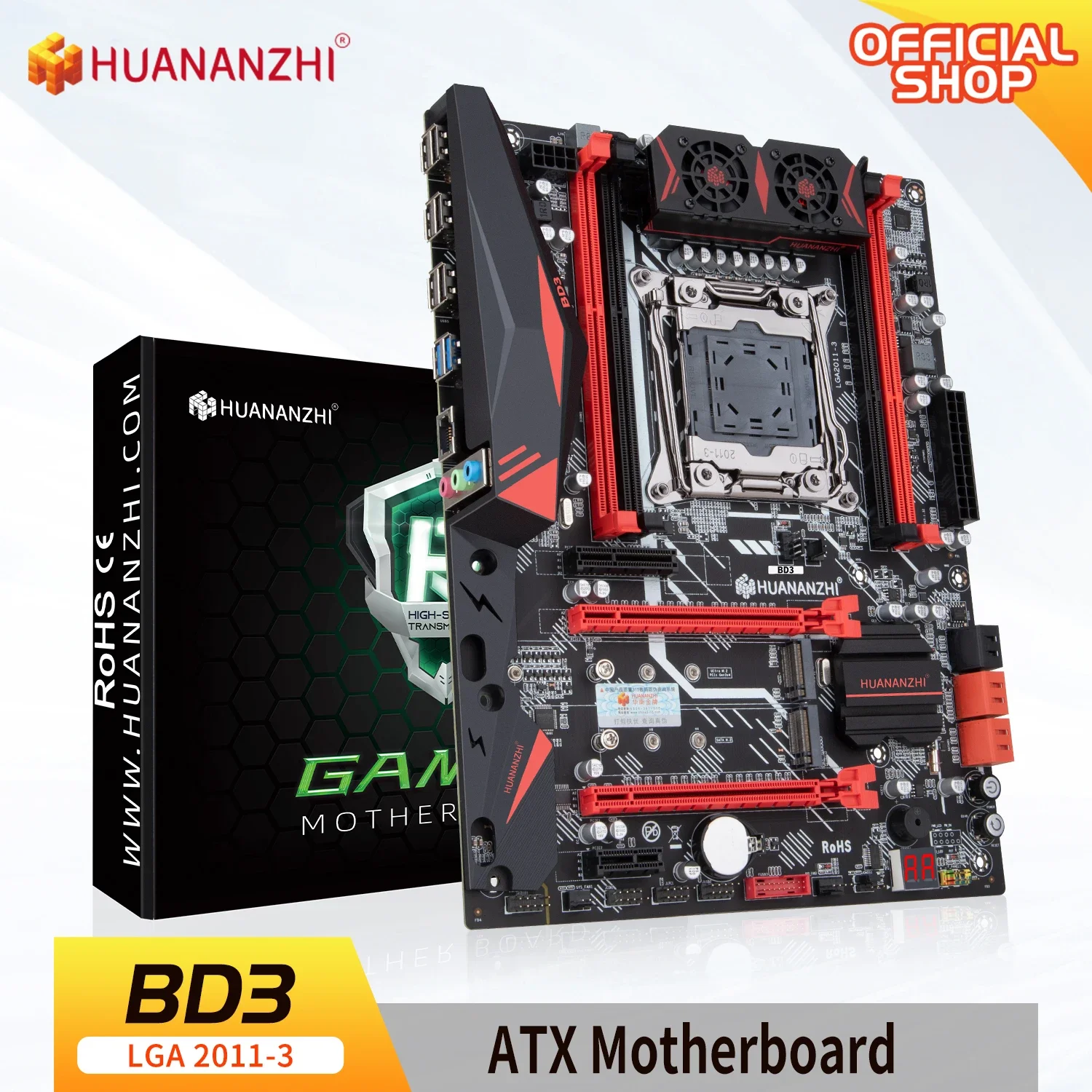HUANZHI X99 BD3 LGA 2011-3 XEON X99 اللوحة الأم دعم إنتل E5 2696 2678 2676 2673 2666 V3 DDR3 RECC NVME NGFF