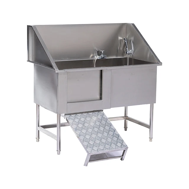 

specialized pet bath tub dog grooming spa stainless steel with ramp faucet pet grooming tubs