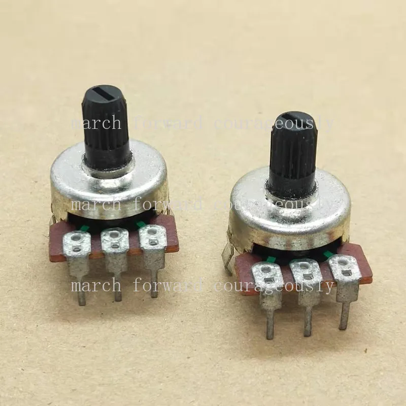 10pcs 161 type single-pole 3-pin potentiometer B50K audio/amp volume control potentiometer, shaft length 10MM
