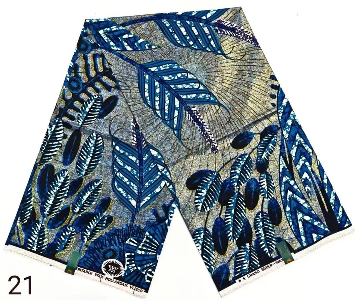

Latest Soft Ankara Hollandais Dutch Wax High Quality Fabric Tissus African Grand Golden Wax Fabric For Women Luxury Sewing 6Yard
