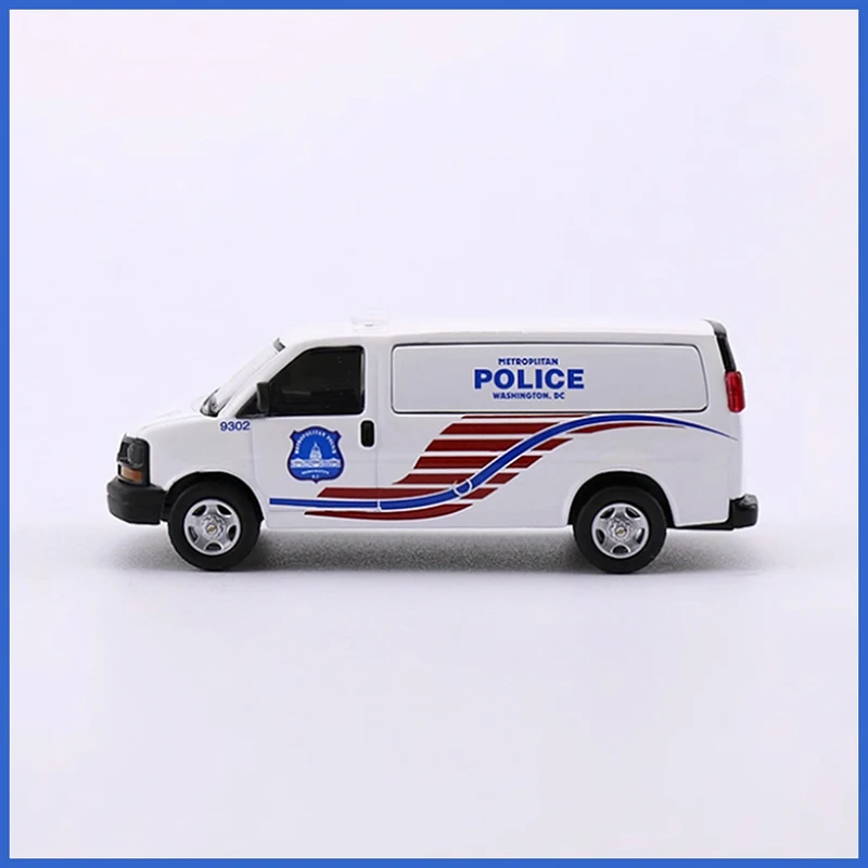 Model 596 1/64 Schaal Express VAN Politie geschilderd Legering Automodel Statische Collectie Versierd Vakantiegeschenken Speelgoed