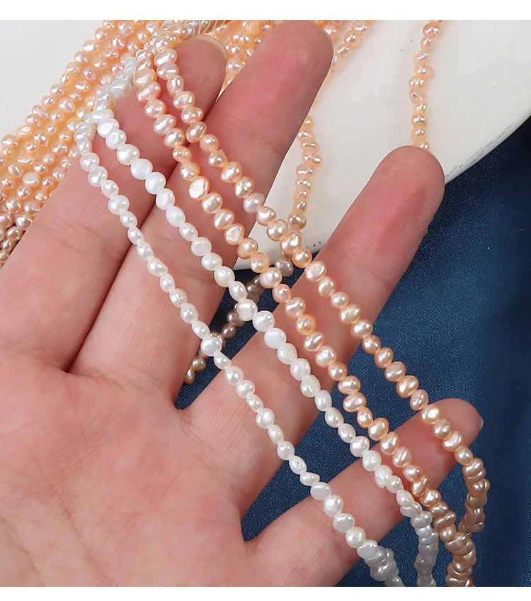 

3mm Baroque Irregular Beads Natural Freshwater Pearl Semi-finished Beads for Jewelry Making DIY Necklace Bracelet Accessories