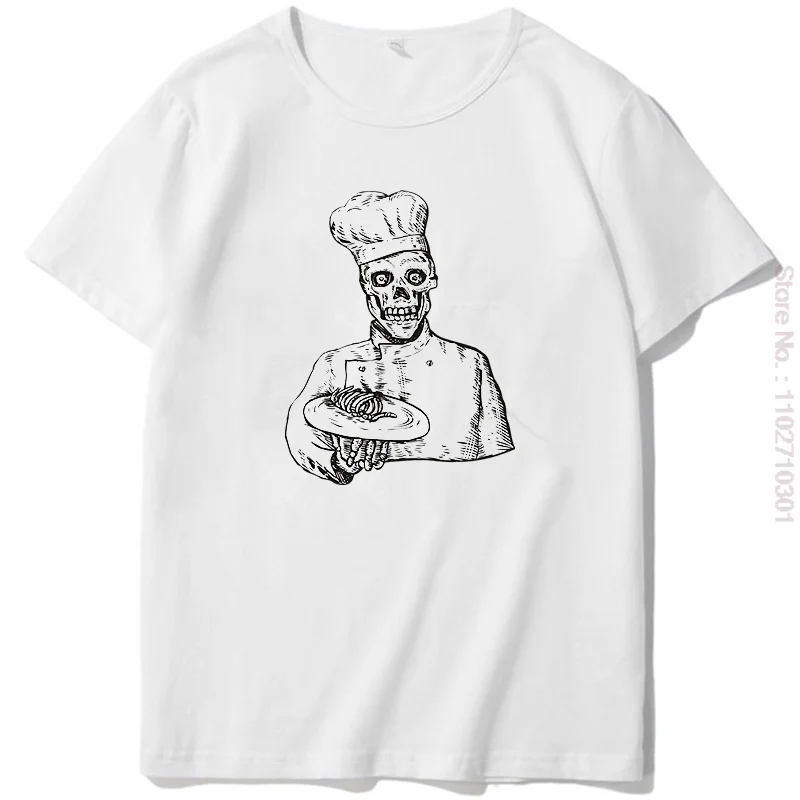 Funny Graphic T Shirts Skeleton Chef Cook Summer Harajuku Streetwear Tees Tops Oversized Short Sleeve t-shirt Men\'s Clothing