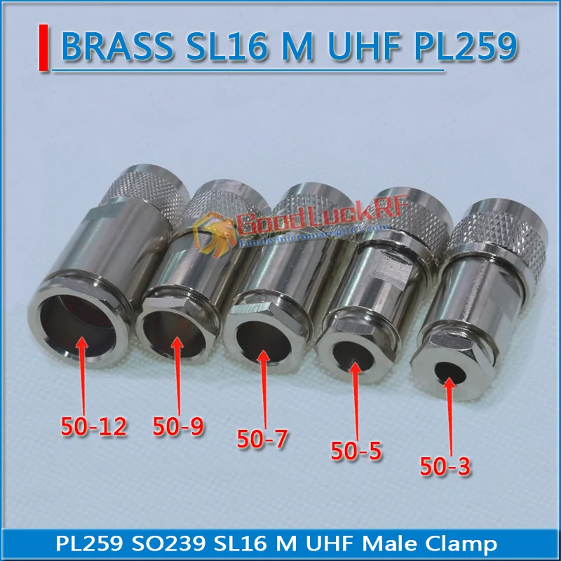 

UHF SL16 PL259 SO239 M Male Clamp Solder RG58 RG142 RG223 RG400 LMR195 RG5 RG6 LMR300 RG304 LMR400 RG8 RG213 RG214 50-9 -3 -5 -7