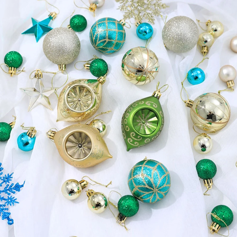 

73PCS Party Xmas Ball Various Styles Pendant Brings a Festive Christmas Atmosphere Balls for Parties Weddings Office Buildings