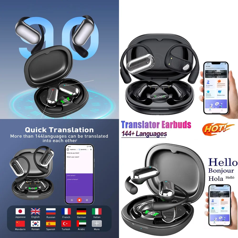 

OWS AI Translation Earphone for Android iPhone with 144 Online Languages Real Time Earbuds Trending Products Wireless Headphones