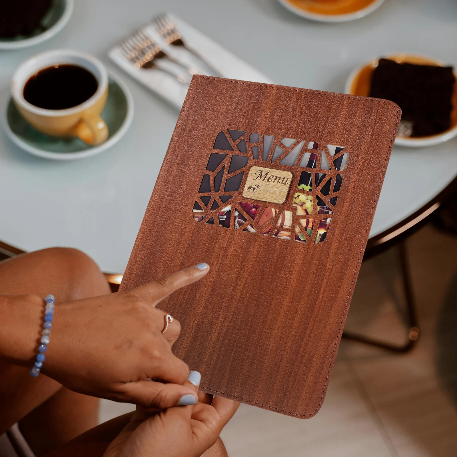 Transparent Menu Cover Restaurant Menu Holder Double Views Table Folder For Coffee Shop Hotel Diners Bistros Decorative