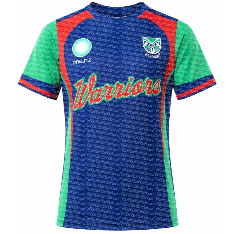 Men's Sports T-shirt, New Zealand Warriors Rugby Short Sleeved Shirt, Sports Training Top, Men's and Women's Sportswear..