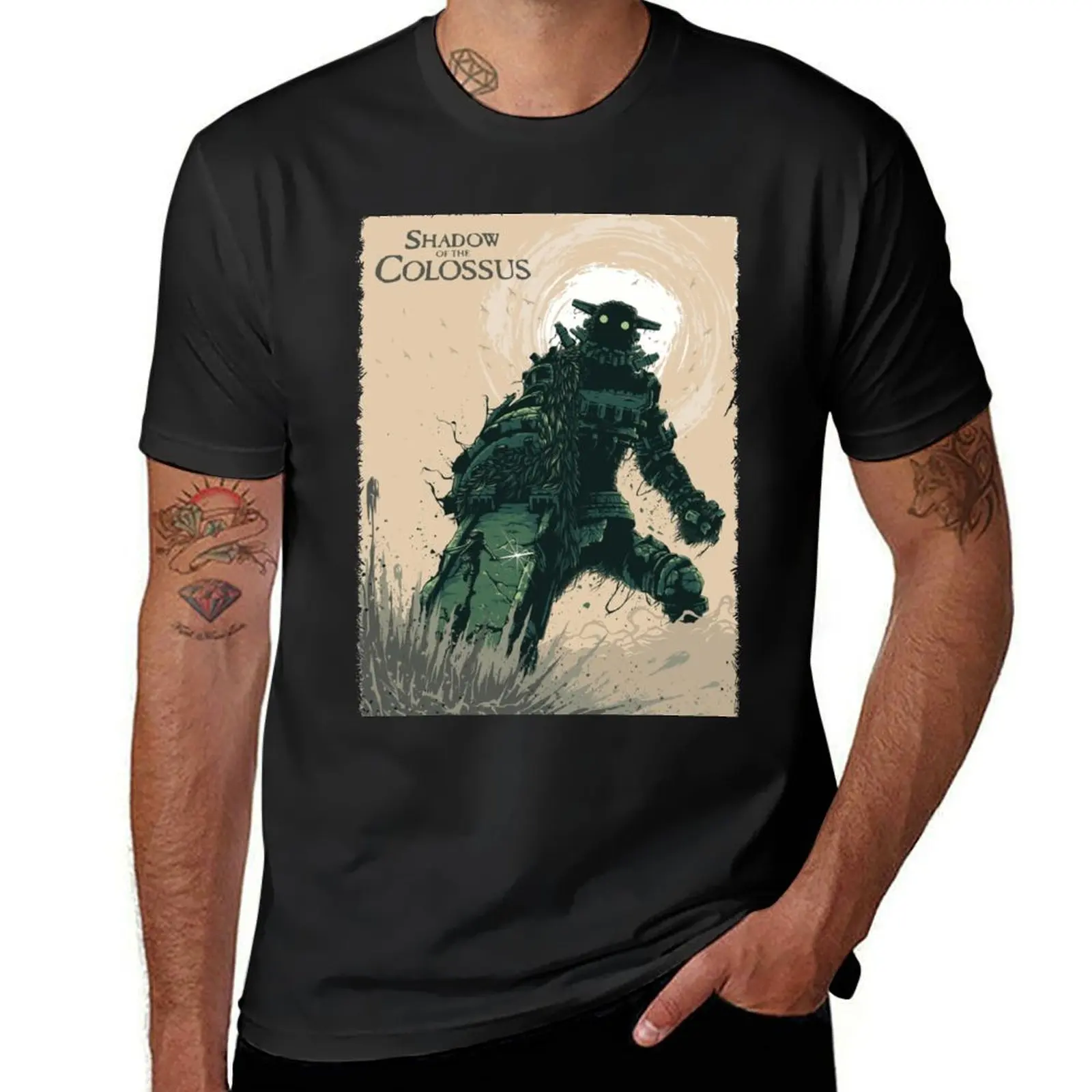 Shadow of The Colossus Bossfight Battle Artwork T-Shirt Short sleeve tee customs design your own funny t shirts for men