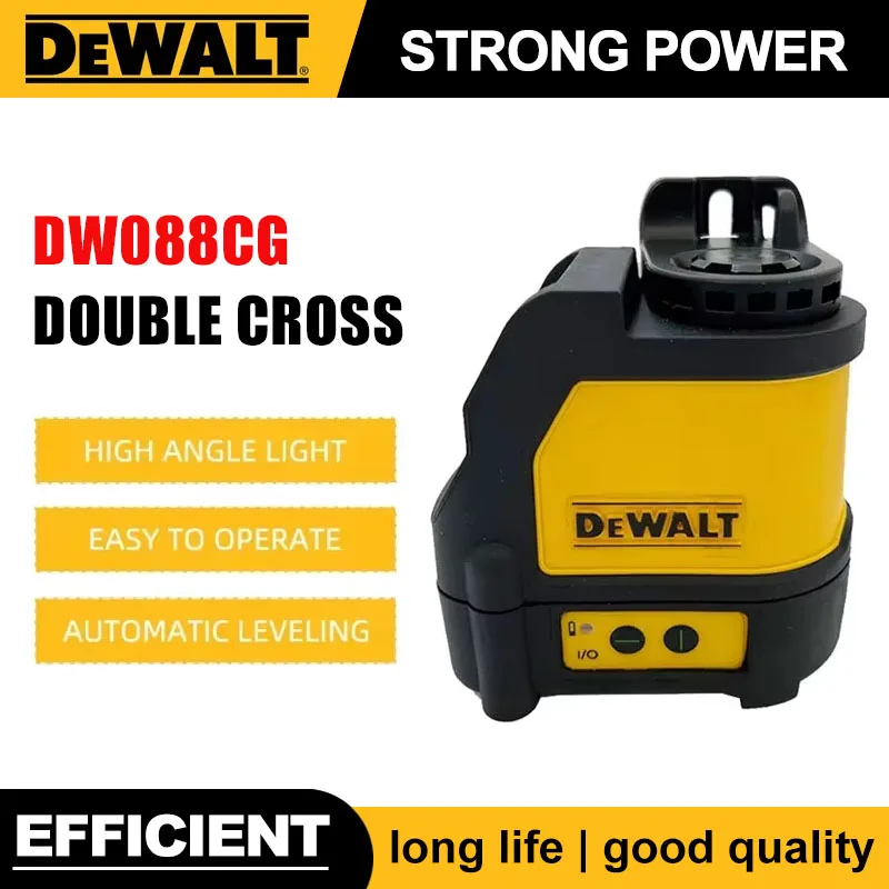 

DEWALT DW088CG Laser Level 2-Line High Precision Cross Green Light Automatic Alignment Rechargeable Portable Laser Level Tool