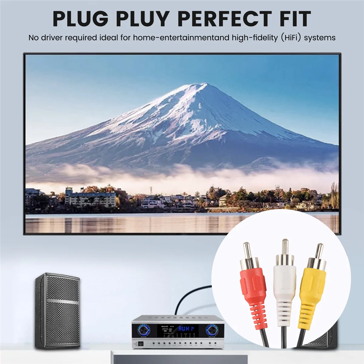 Cavo di conversione PC TV maschio S-Video da 1,5 m 4,9 piedi 3 RCA maschio a 4 pin