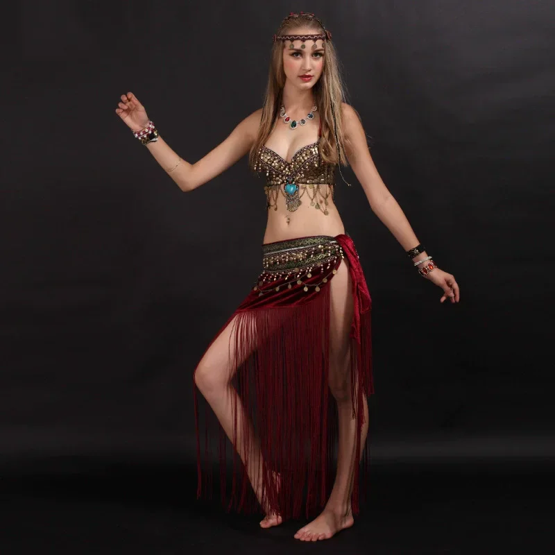 women's-2-piece-tribal-belly-dance-costume-handmade-bra-tassel-belt-set-with-coins-bellydance-outfit-for-stage-performance