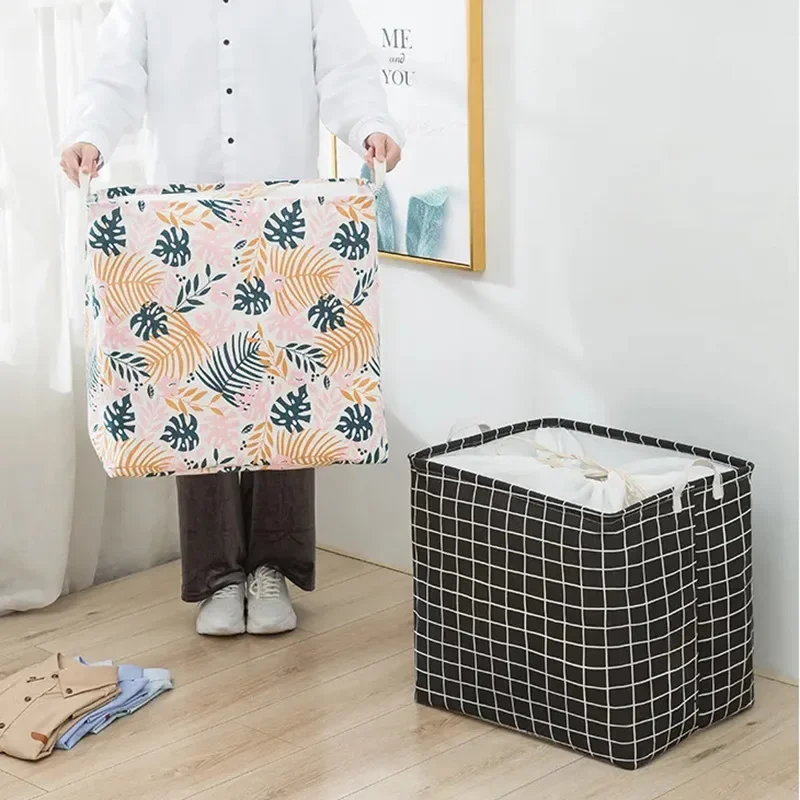 100L Folding Laundry Basket Round Storage Bin Bag Large Hamper Collapsible Clothes Toy Basket Bucket Organizer Large Capacity