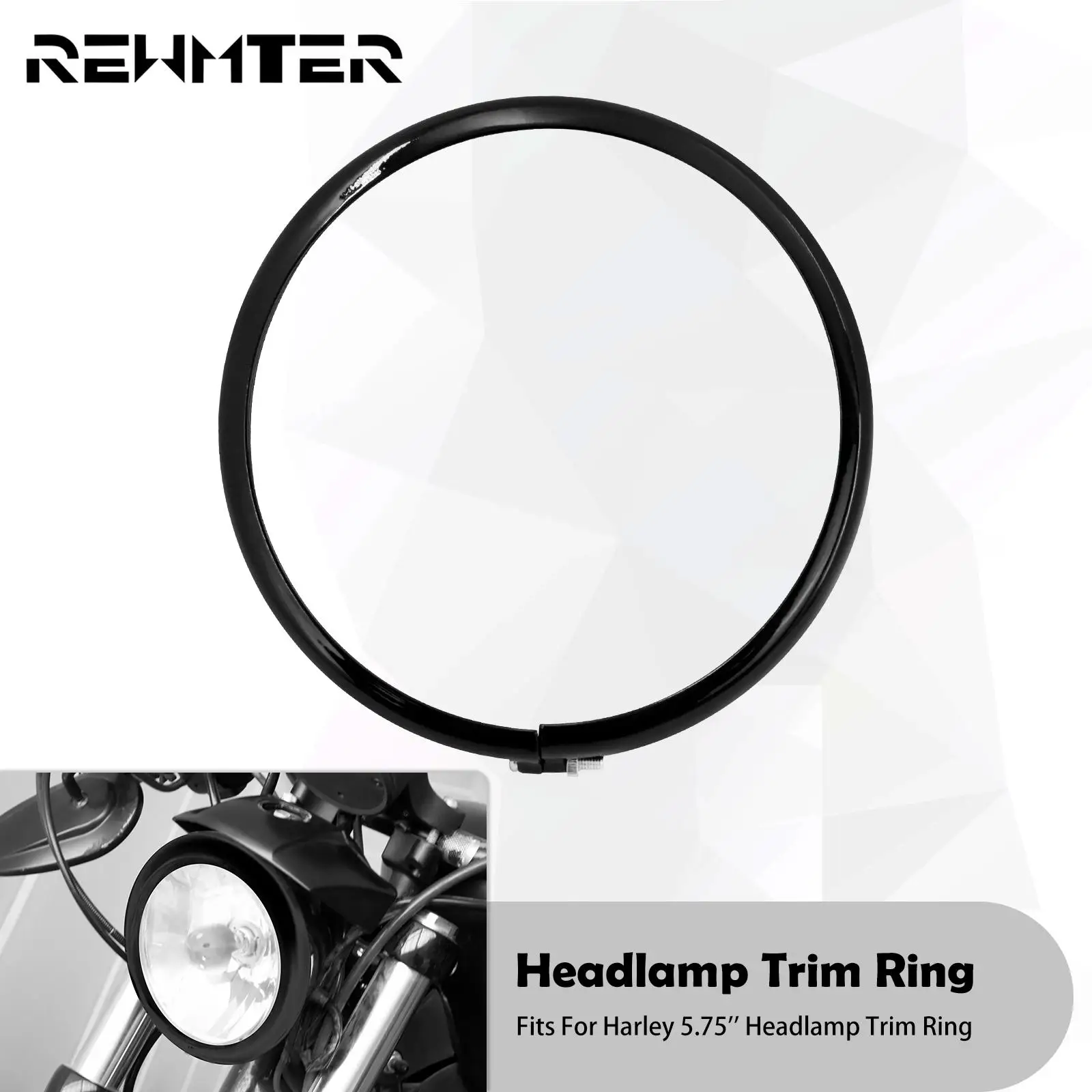 Motorcycle 5.75'' Headlight Headlamp Trim Ring Black For Harley Softail Standard Street Bob FXBB FXST Low Rider FXLR 2018-Later