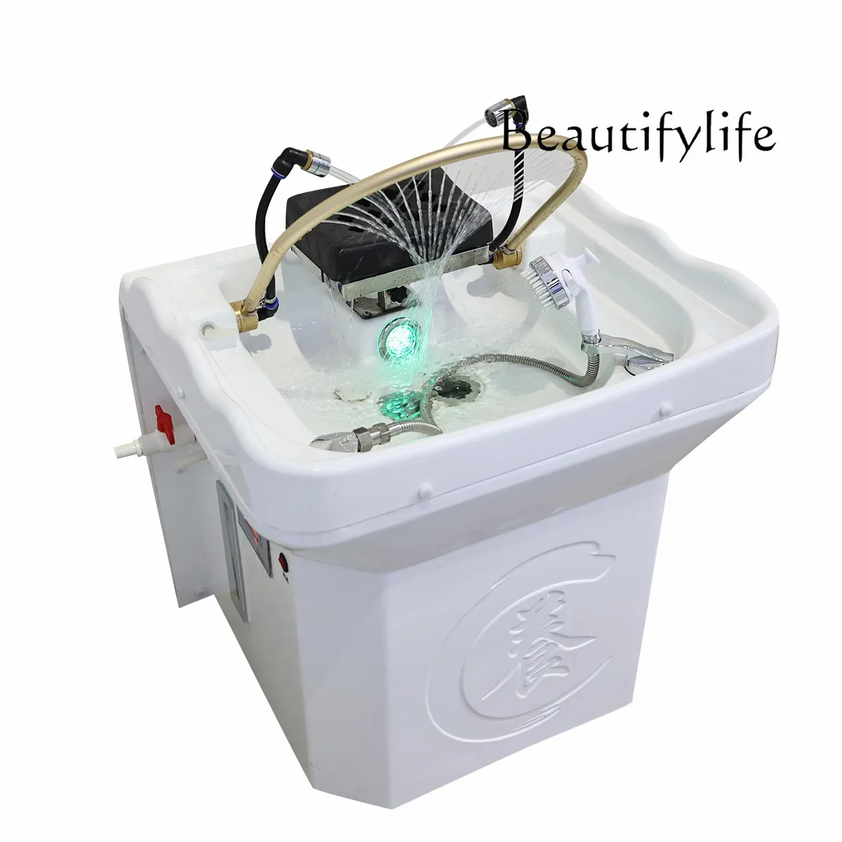 

Mobile shampoo basin grafted with constant temperature water circulation fumigation beauty washbasin