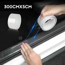 1 Roll Car Sticker Anti Scratch Door Sill Protector Strip Threshold Light Edge Protection Door Plate Bumper Film Sticker Styling