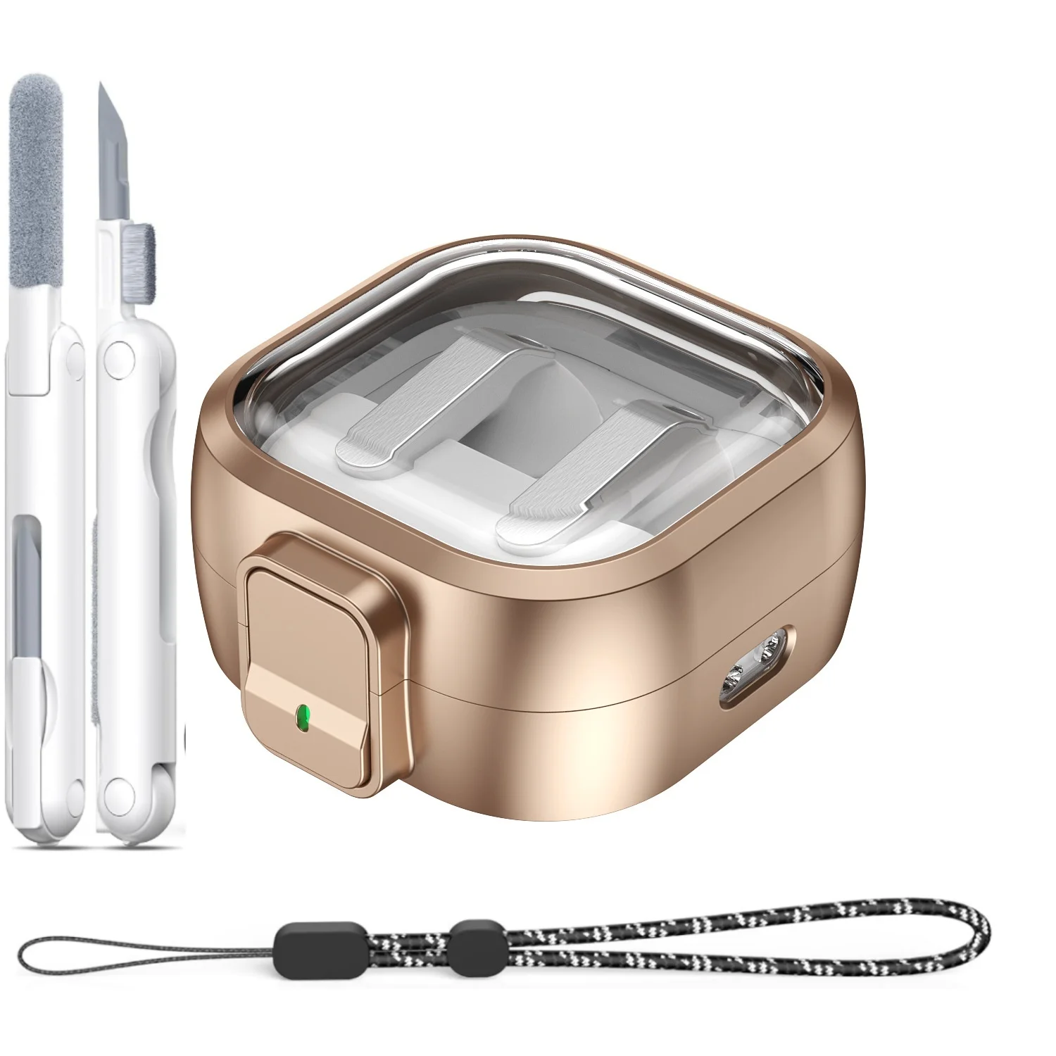 Security Lock Transparent Cover For Samsung Galaxy Buzz 4 / Buds 4 Pro Earbuds Protection Case With Keychain For Buzz4 Pro Coque